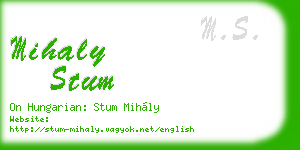 mihaly stum business card
